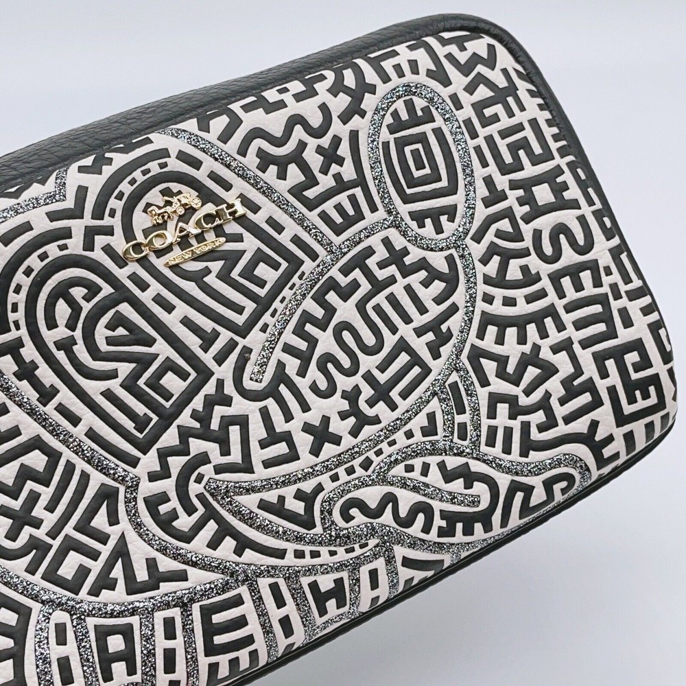 Coach Disney Mickey Mouse X Keith Haring Small Boxy Cosmetic Case C7436 NWT - Picture 5 of 10